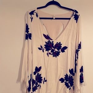 Flowered Free People mini dress, size medium